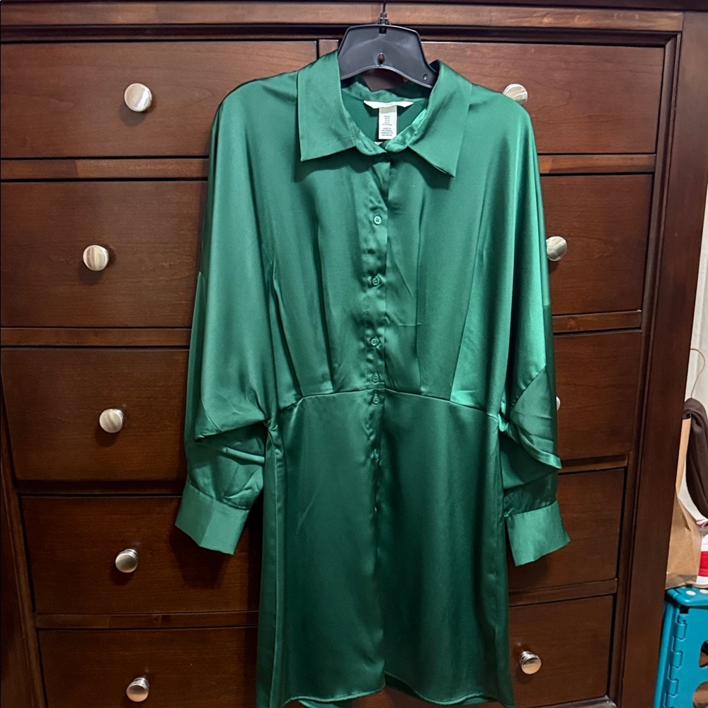 H&M Green Long Sleeve Dress